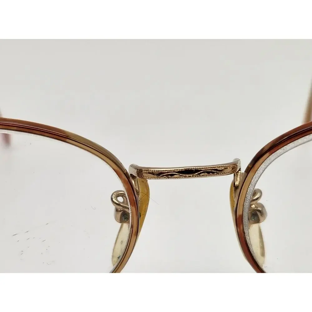 Gold Jordache Vintage Glasses Frames Eyeglasses Nerdy Retro Girly 52-18